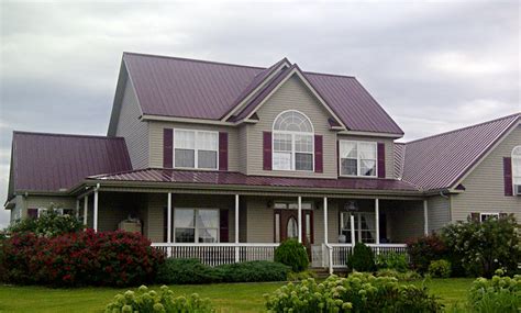 brick houses with burgundy metal roof|metal roofing designs.